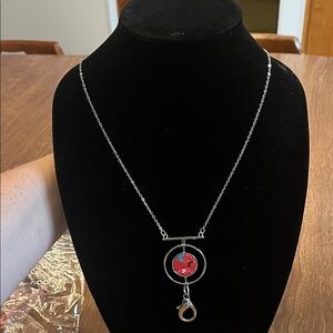 Paparazzi Silver Necklace with Red Accent